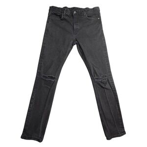 H&M Slim Fit Jeans Mens 36x32 (35x30) Charcoal Wash Black Denim Distressed